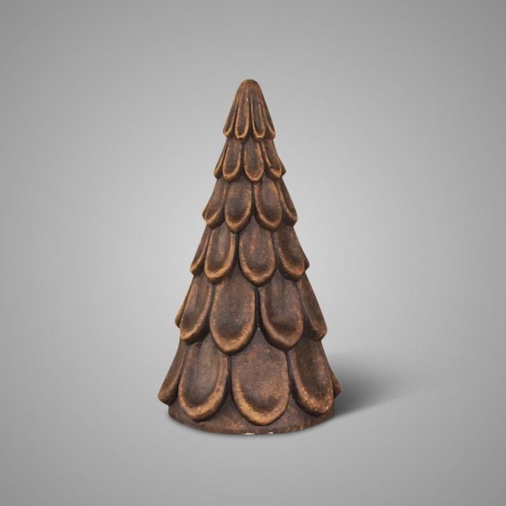 Stenen kerstboom bruin 14x25cm