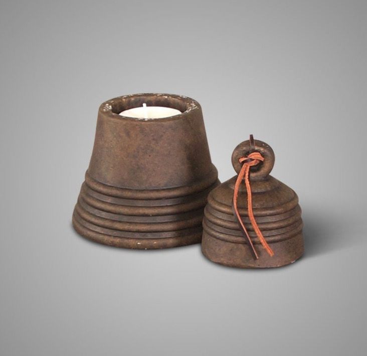 Theelicht jingle bell met deksel 14x20cm