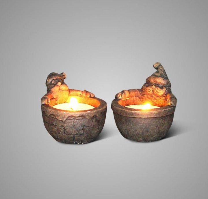 Set van 2 theelichtjes met kertsman 11x9cm