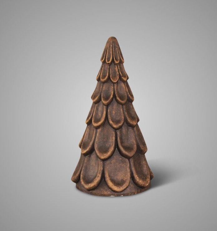 Kerstboom in steen Bruin 14x25cm