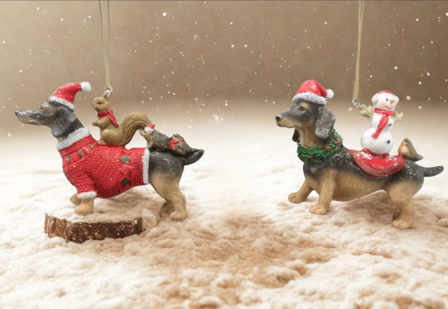 Teckel kerst  keuze uit 2 verschillende soorten 10cm