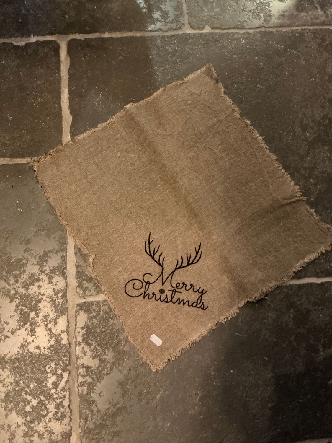 Shabby doek merry Christmas 50x50cm