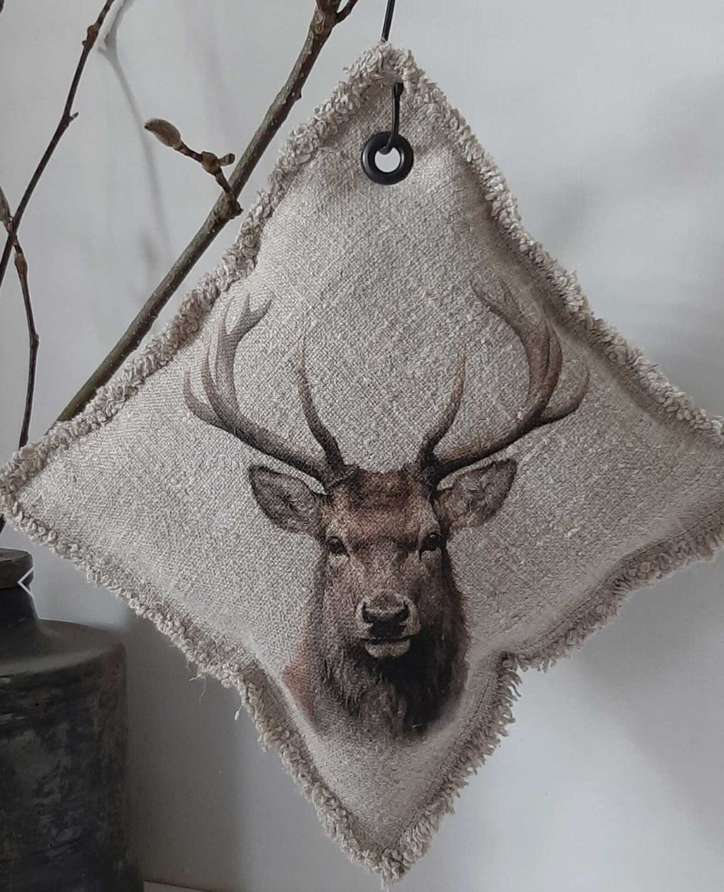 Kussen met rendier 27x27cm