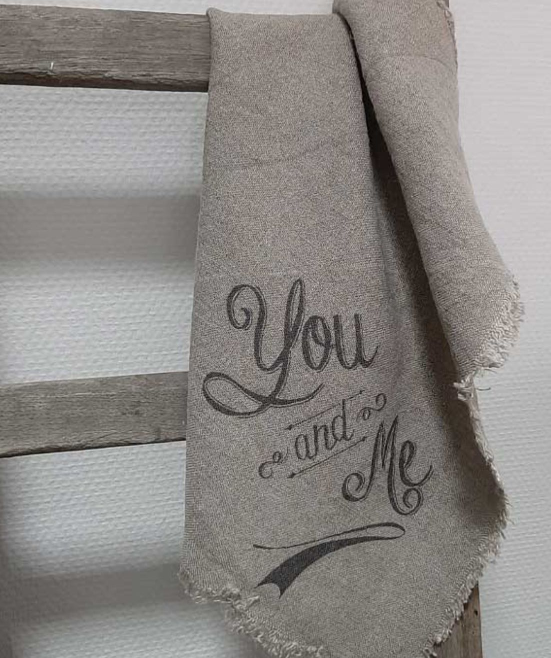 Shabby doek you and me nieuwe stof 45x45cm