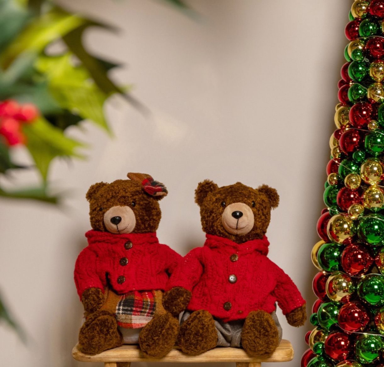 Set van 2 beren met rode outfit
