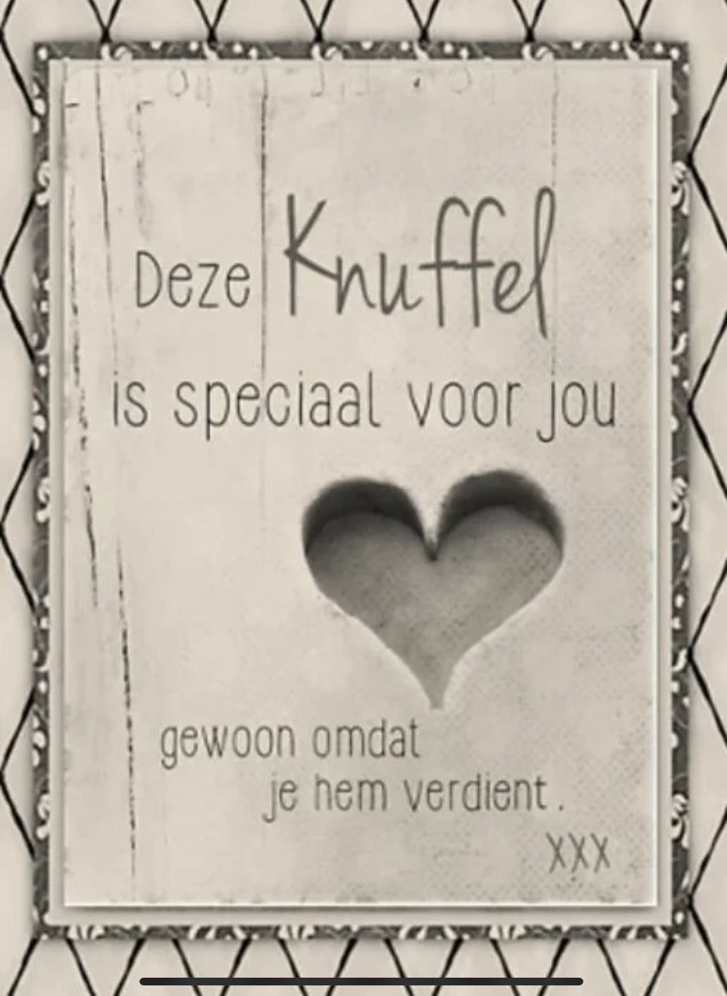 Tekstbordje deze knuffel