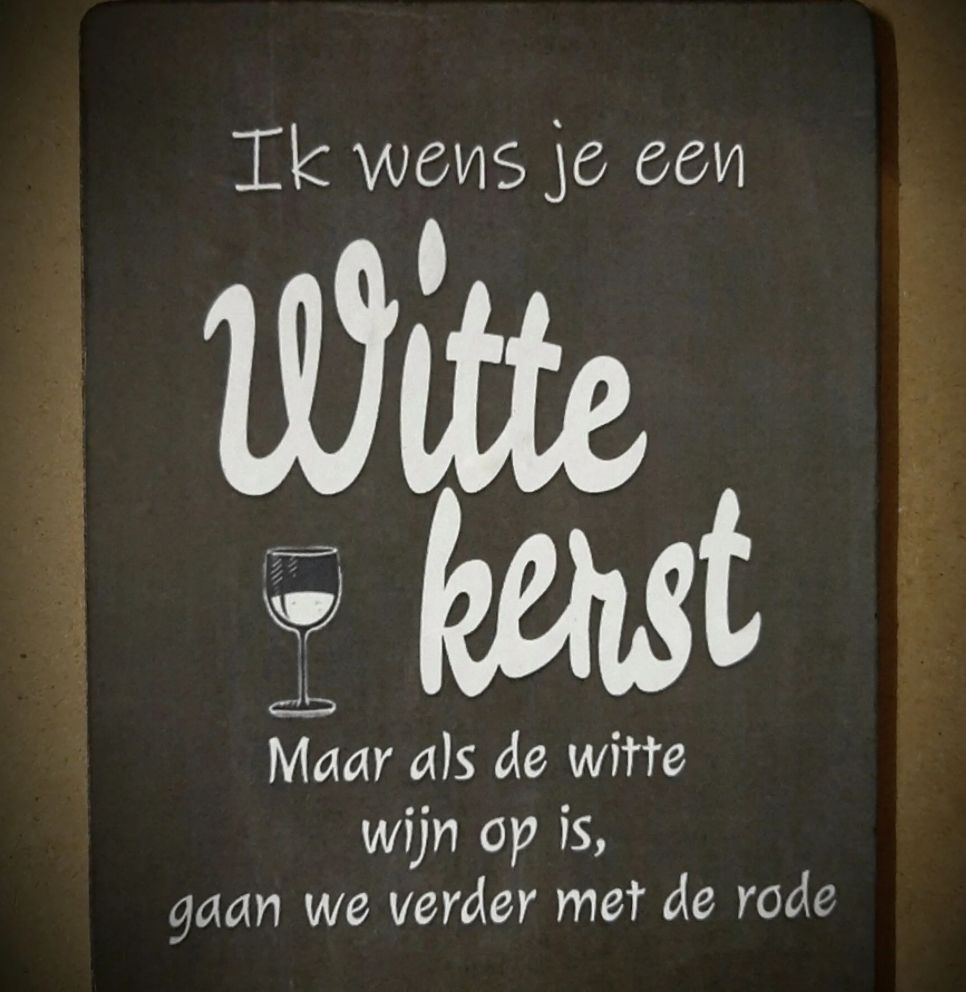 Tekstbordje ik wens je een witte kerst