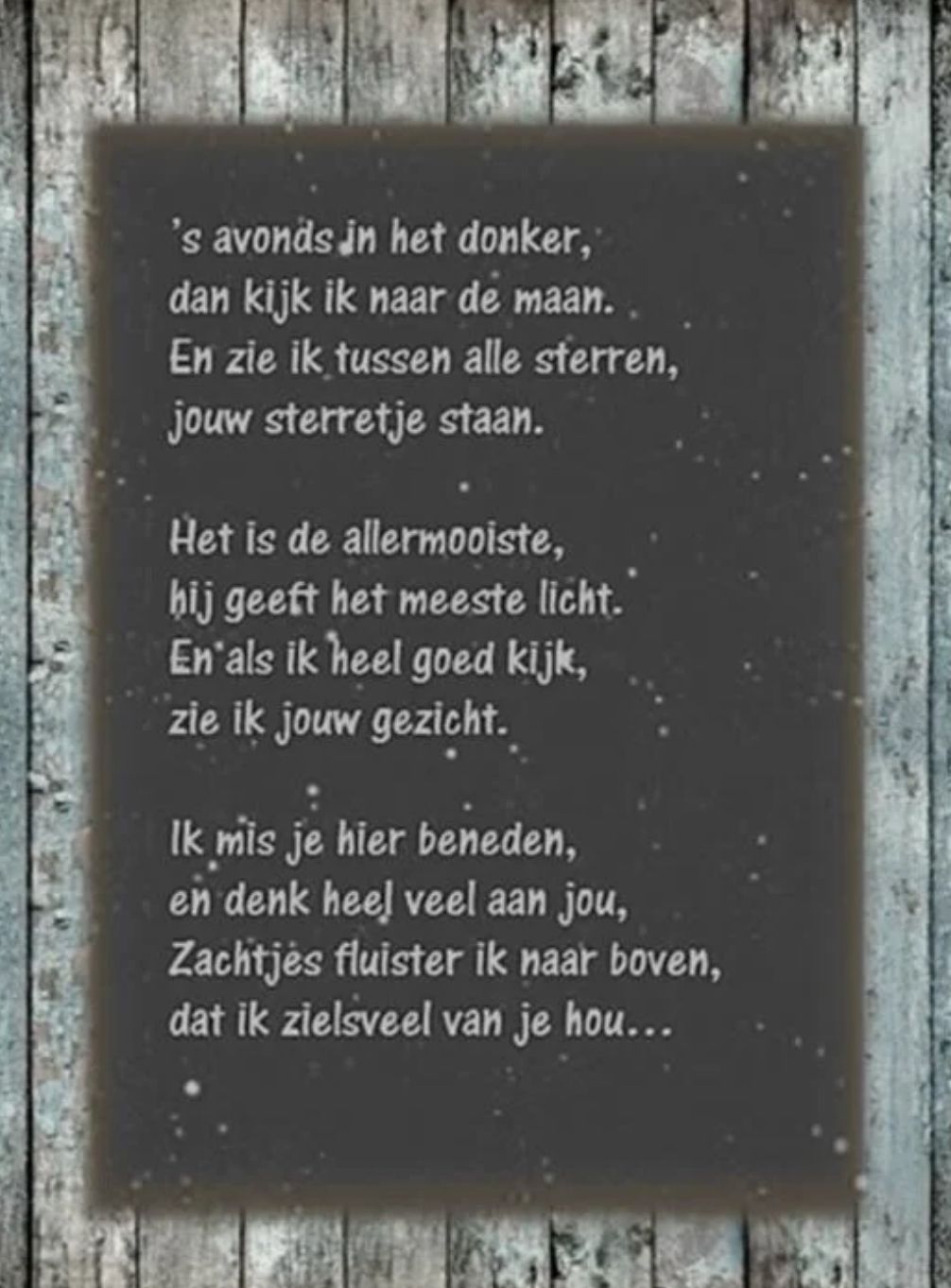 Tekstbordje ‘s avonds