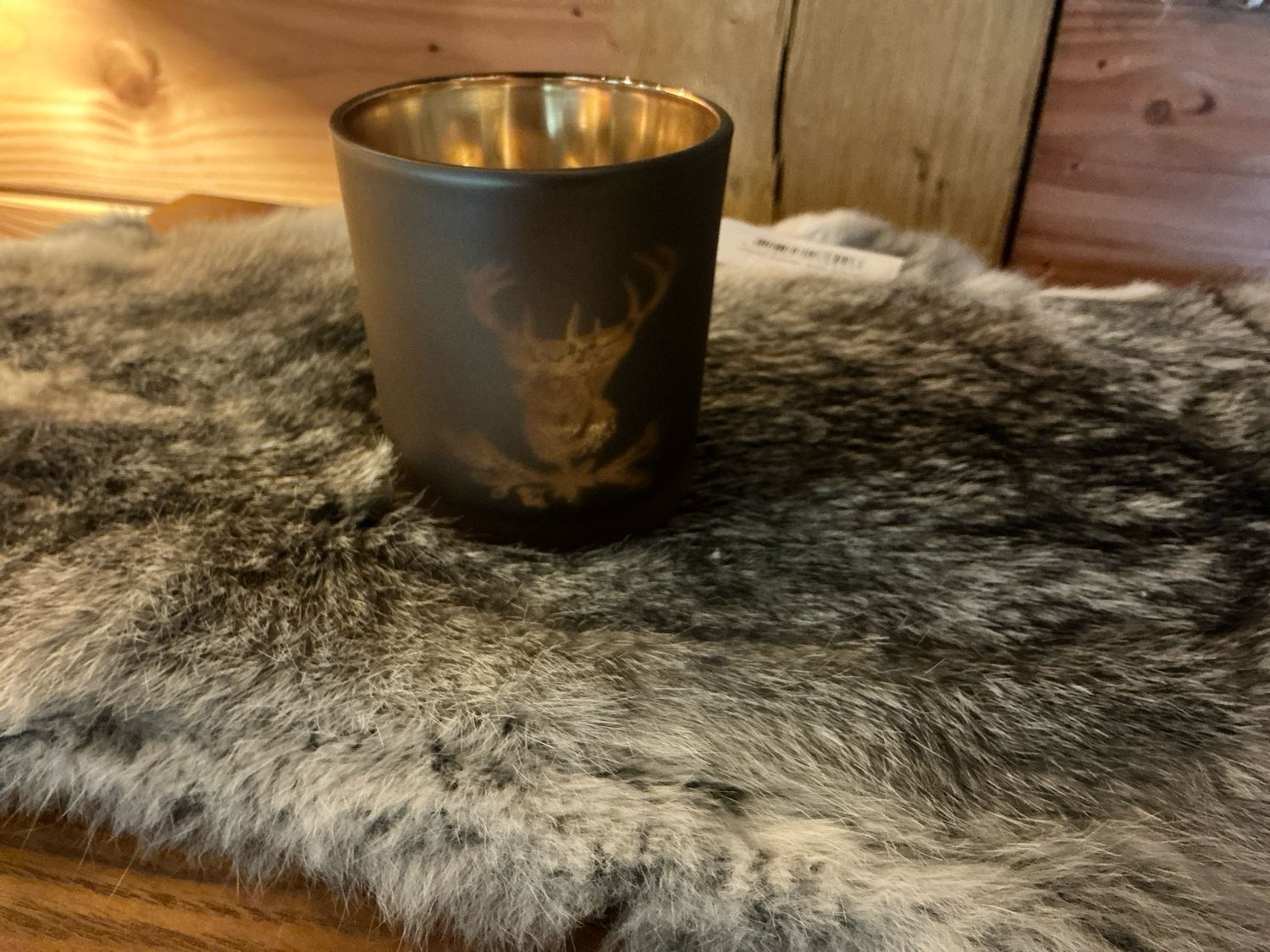 Theelicht met rendier 8x7,5cm