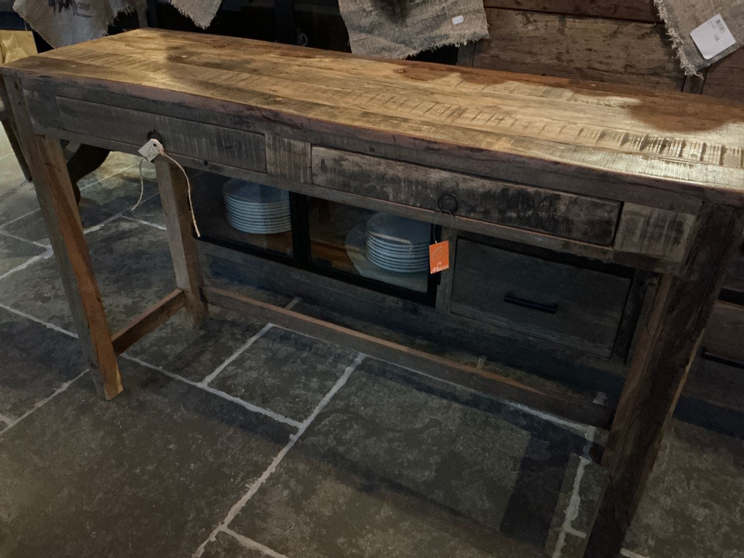 Bijzettafel met 2 laden HxBxL 80x38x123cm