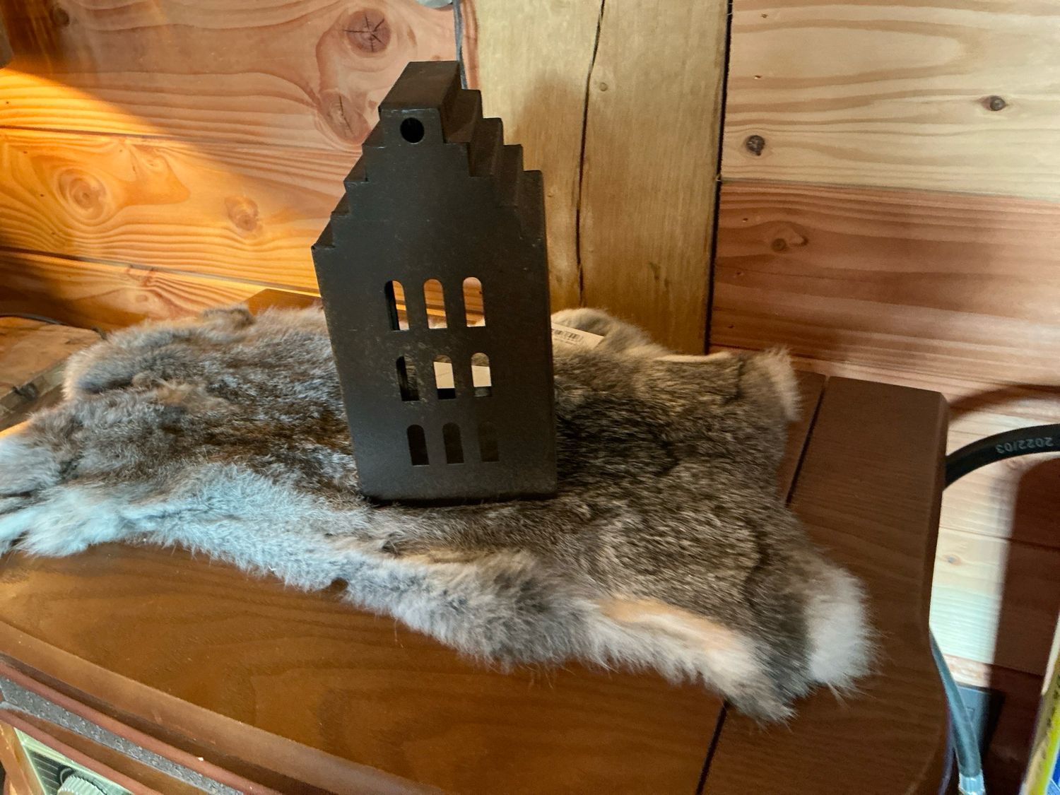 Roest huisje  voor theelicht 19x9,5cm