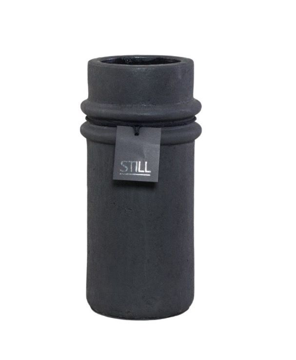 Still black vaas 13x30cm