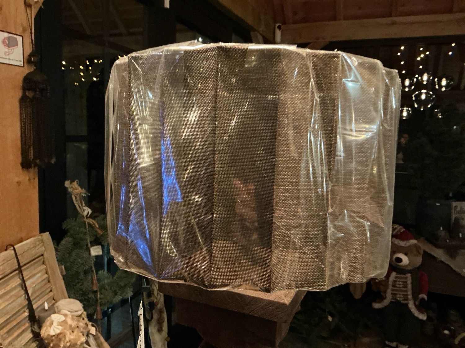 Lampenkap bruin geribbeld