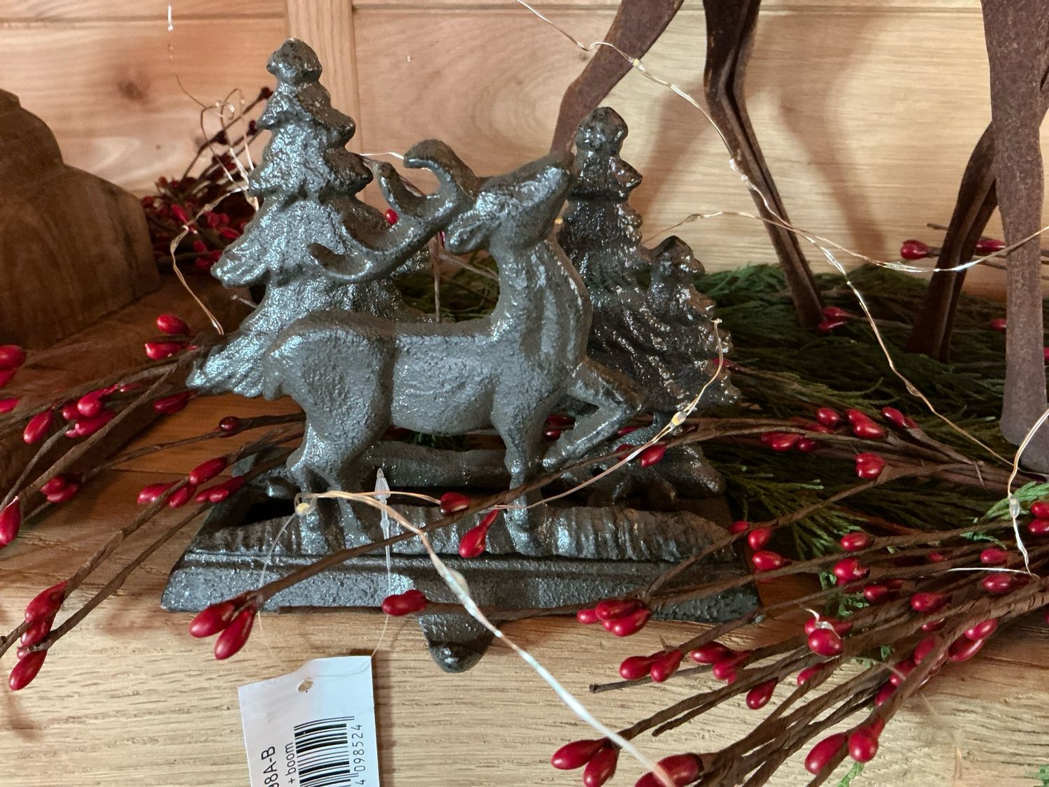 Rendier- kerstboom in metaal voor kerstsok