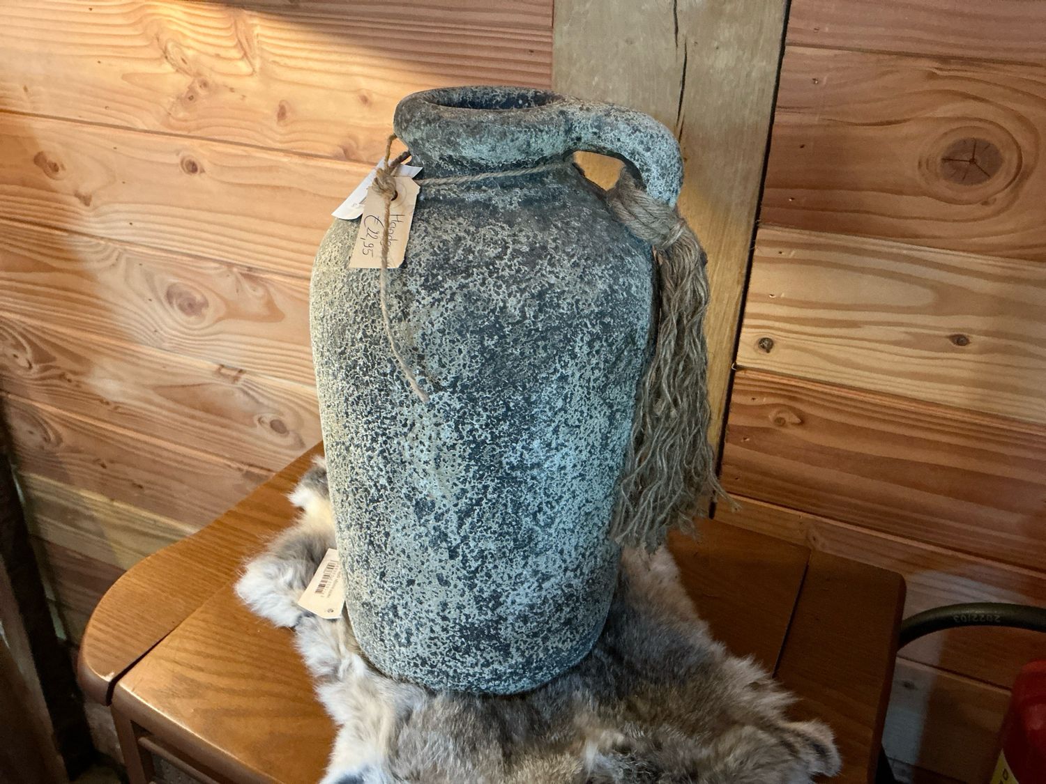 Kruik handgemaakt met 1 oor 33x16cm