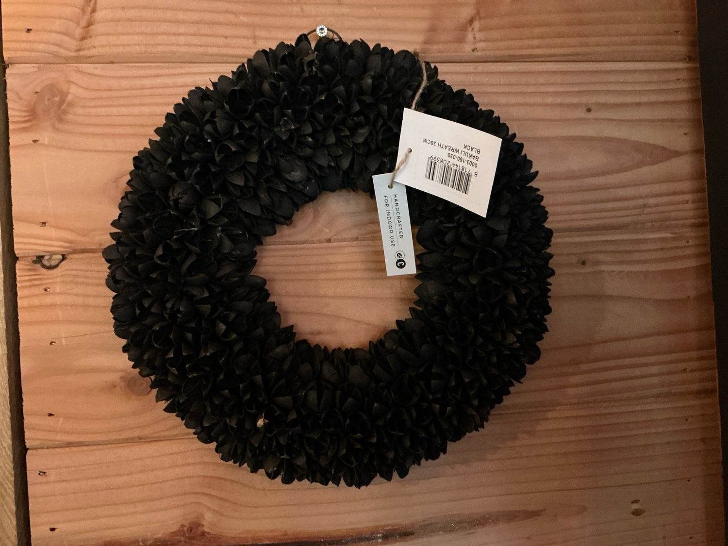 Krans Bakuli wreath 30cm black