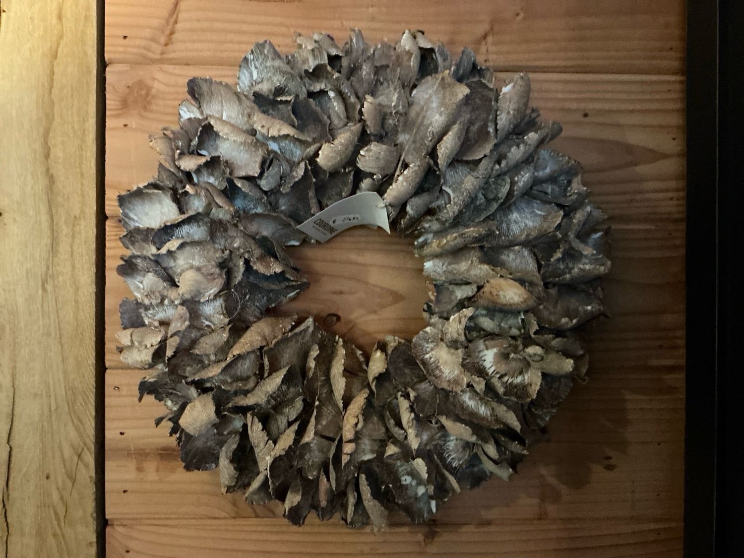 Krans palm petal wreath 40cm white wash