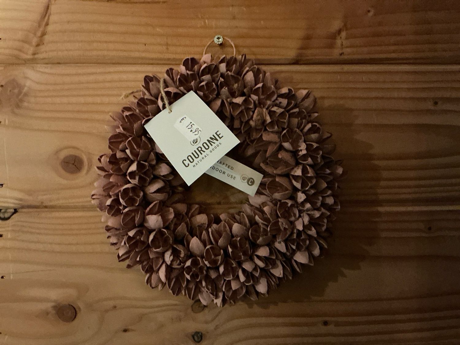 Krans Bakuli wreath 20cm clay pink