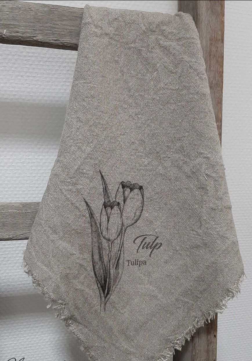 Shabby doek tulp 50x50cm