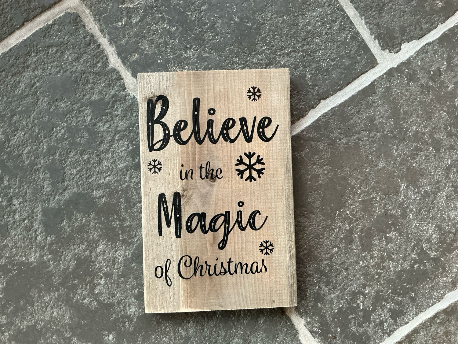Houten tekstbordje Believe 20x30cm