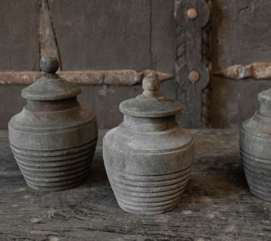 Pot met houten deksel mandioli Afmeting ca. (HxBxD) 18x12x12 cm