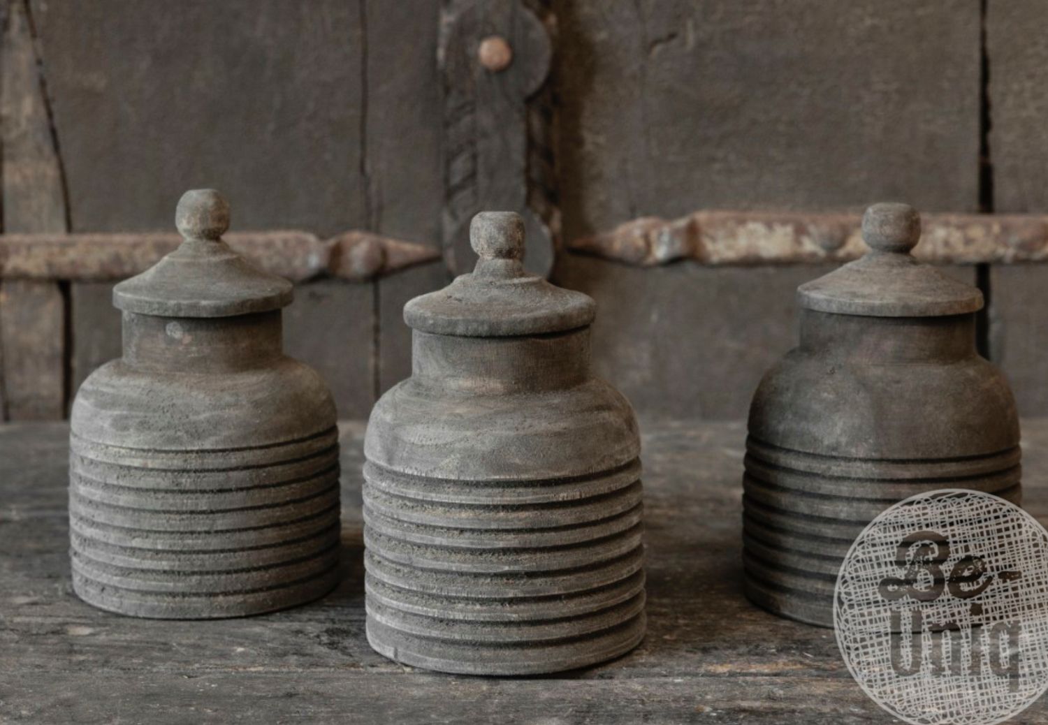 Houten pot met deksel  Afmeting ca. (HxBxD) 18x12x12 cm