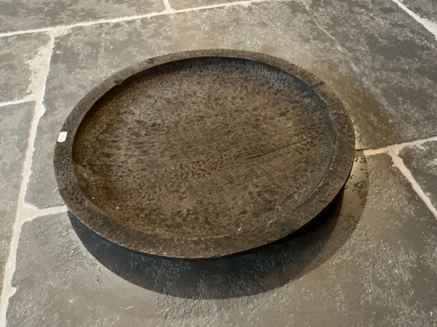 Grote ronde houten schaal 50cm doorsnee