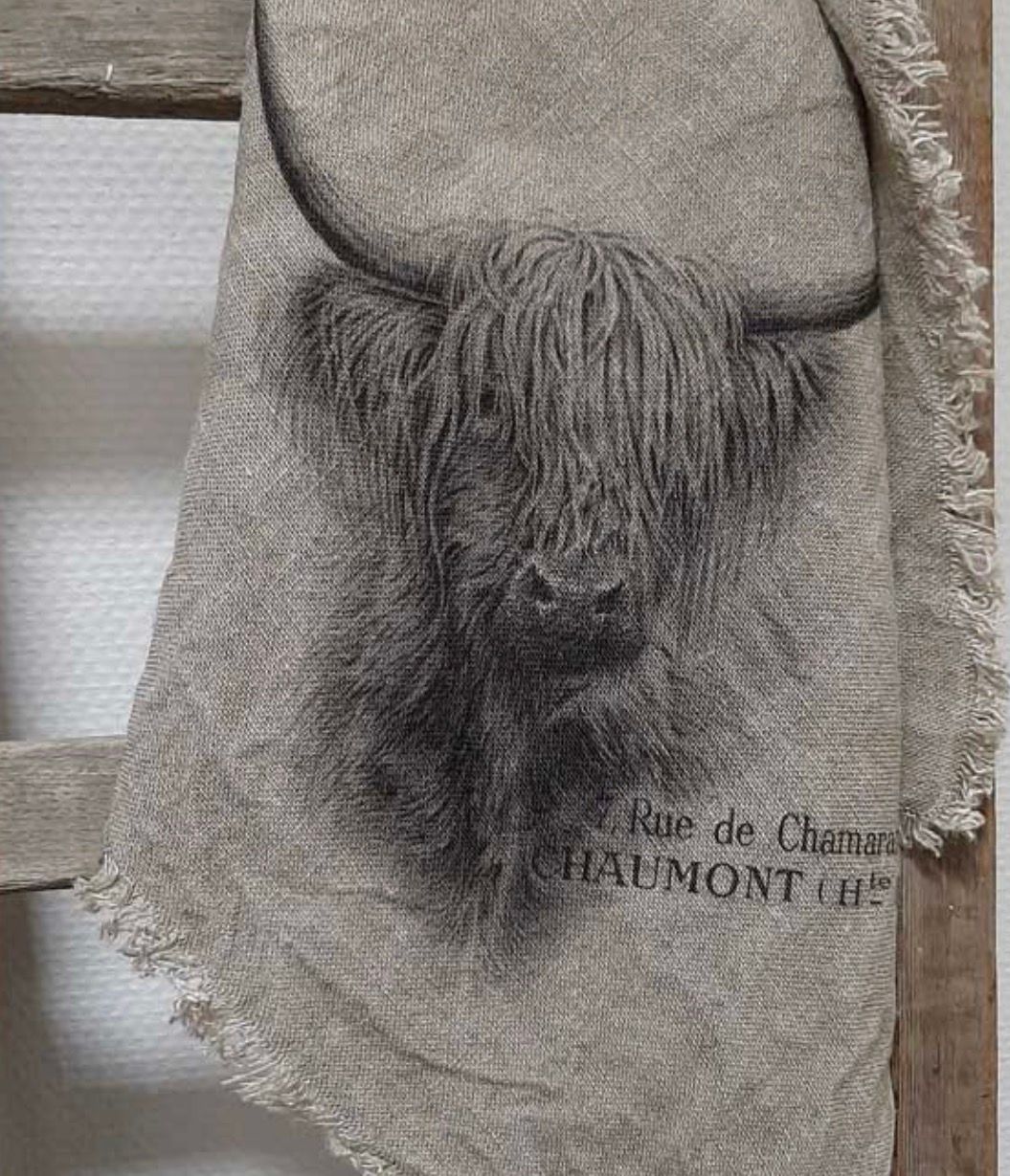 Shabby doek hooglander  50x50cm