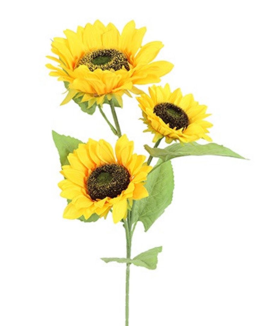 Kunst bloem Helianthus 3 geel-L14B14H86CM