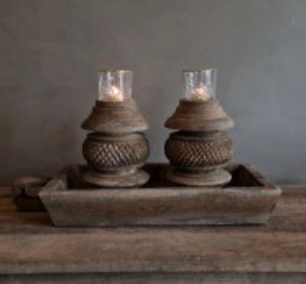 Houten bak met handvat 56x30cm