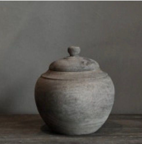 Houten pot met deksel absur 20x20cm