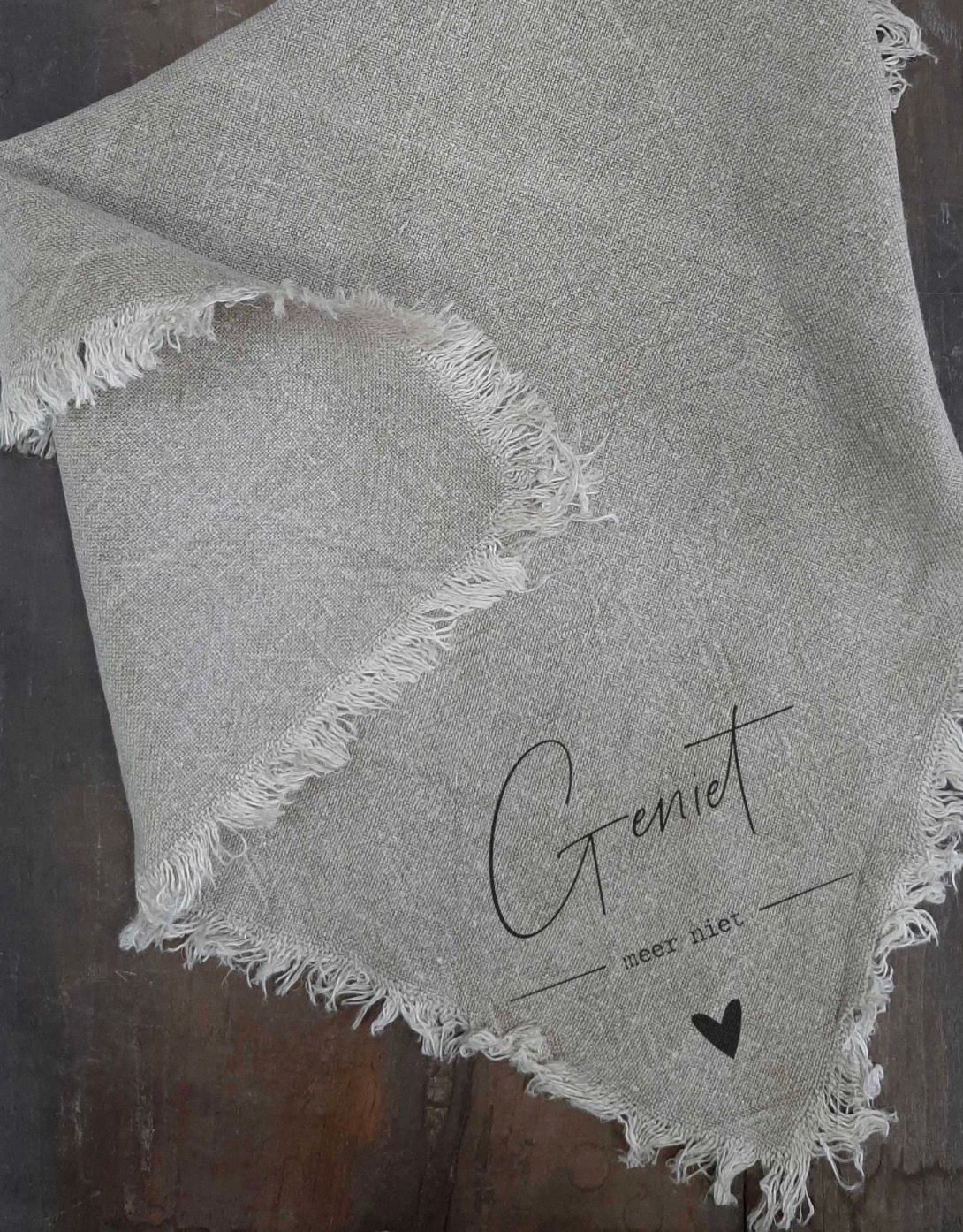 Shabby doek geniet meer niet 50x50cm