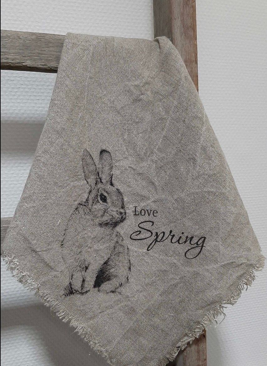 Shabby doek love spring 50x50cm