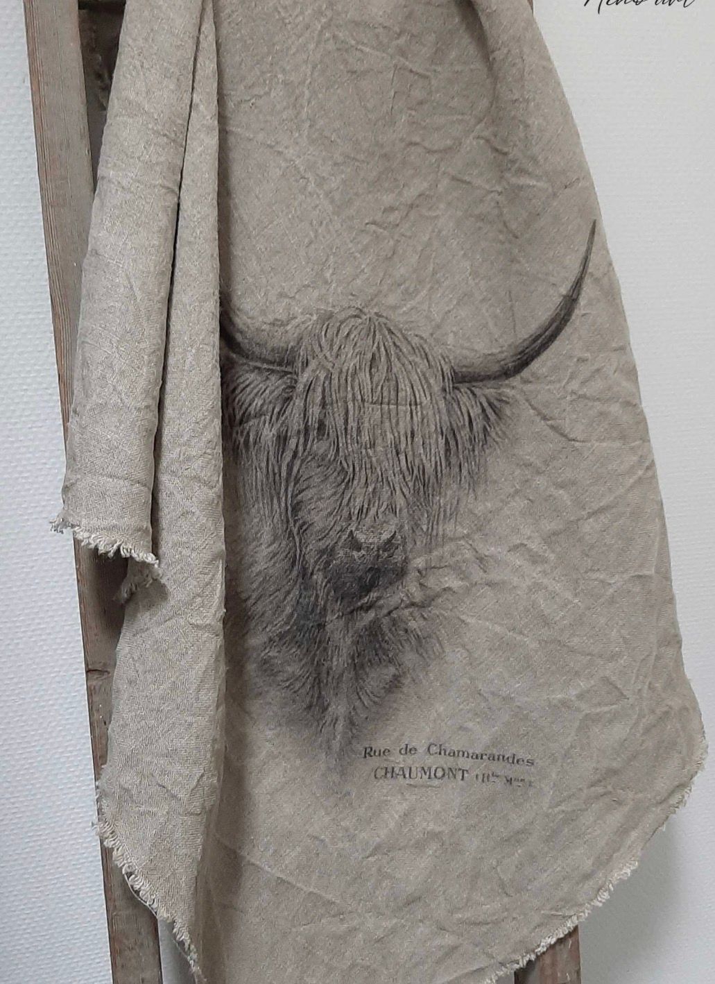 Shabby doek hooglander 100x100cm