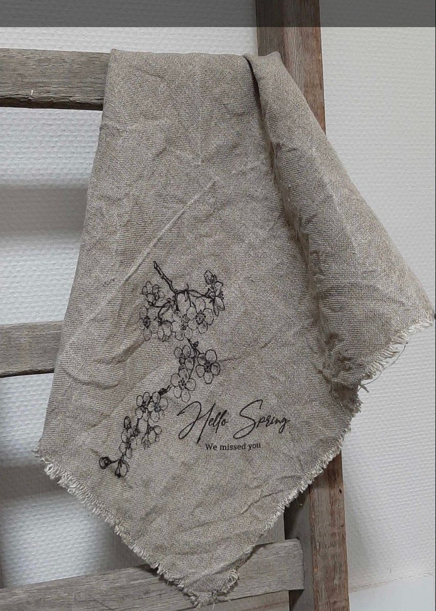 Shabby doek hello spring 50x50cm