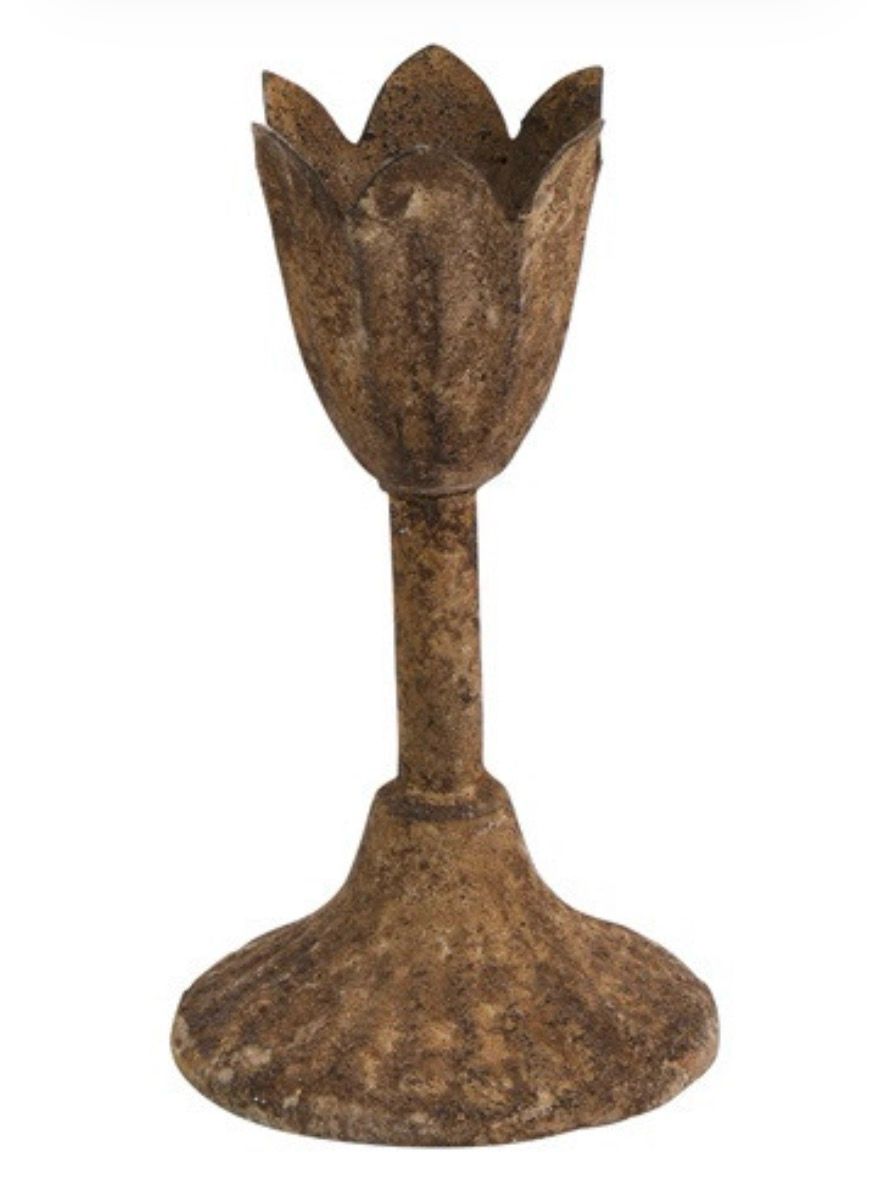 Kandelaar op voet Henley S roest-8,5x8,5x15,5CM