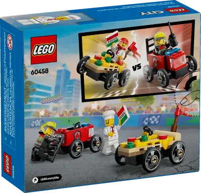 LEGO 60458 - LEGO City Raceautopakket: pizzabestelwagen vs. brandweerauto