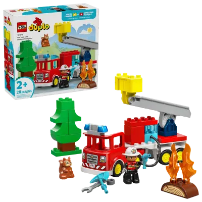 LEGO 10473 - Duplo - Brandweertruck met slang en brandweerman