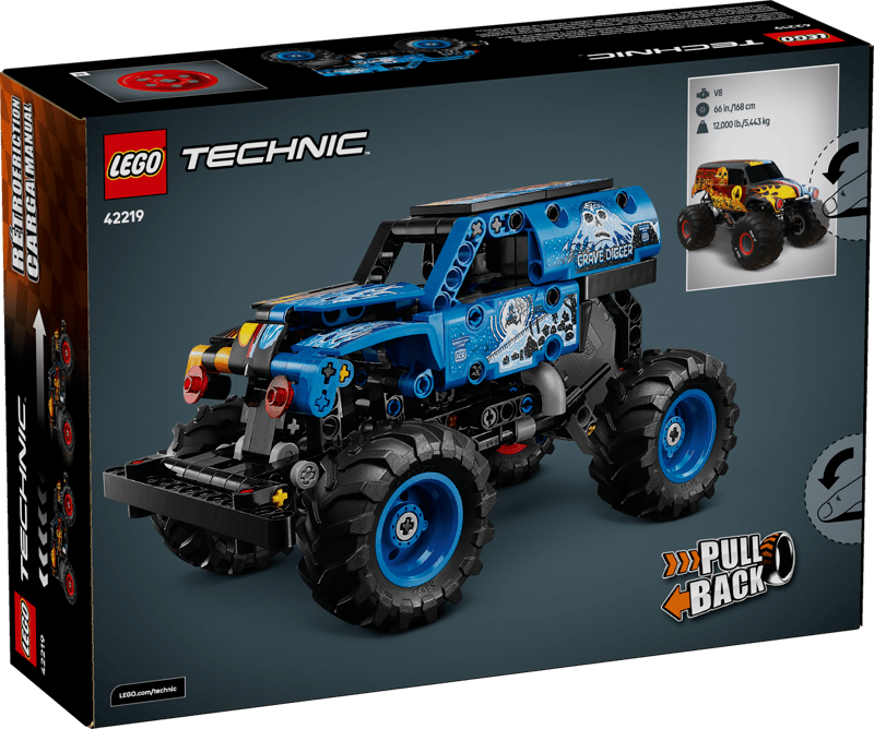 LEGO 42219 - Technic - Monster Jam Grave Digger vuur en ijs