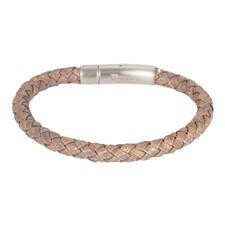 Lederen Brace armband beige heren