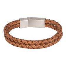 Lederen Brace armband bruin heren