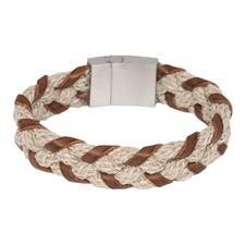 Lederen Brace armband bruin/beige heren