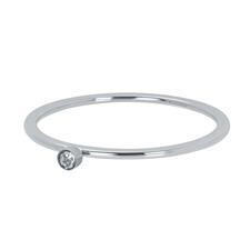 Zirconia 1 stone crystal zilver 1mm