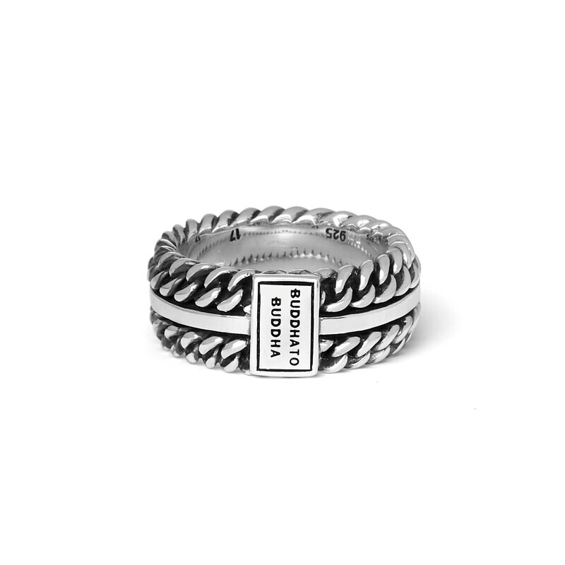 Ring Chain Texture Zilver Buddha to Buddha