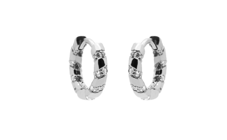 Hinged Hoops Twist And Spark 13MM Silver Karma