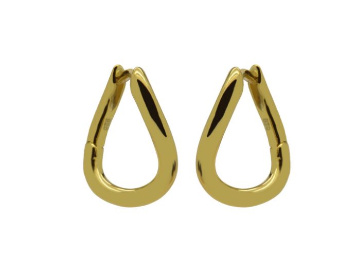 Hinged Hoops Wave Goldplated 13MM