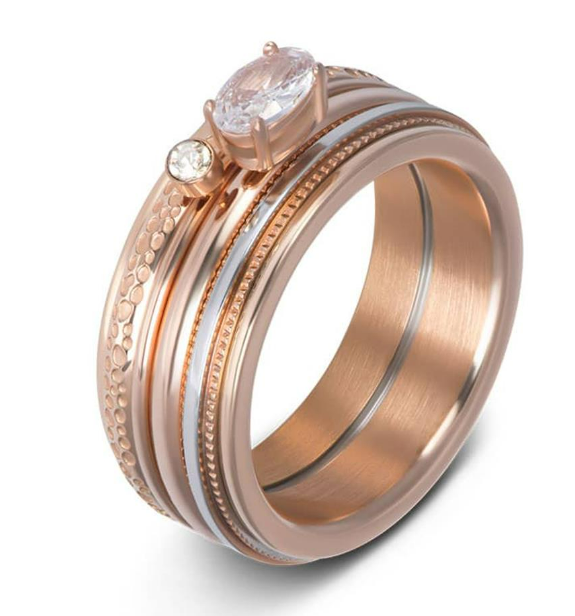 Zirconia 1 stone crystal rosé 1mm