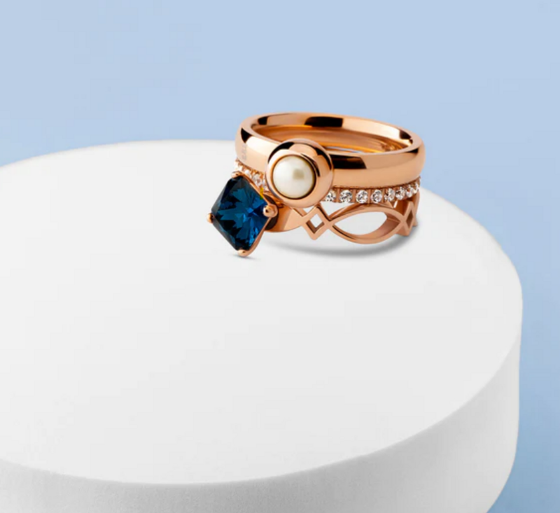 Melano Friends &amp; Twisted Frosted Lake Ringen Set
