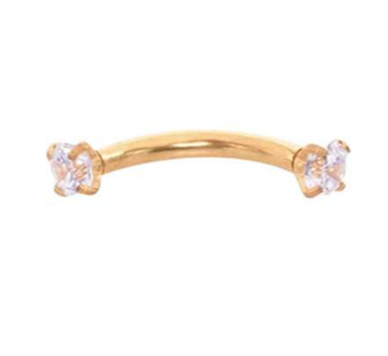 Rook/wenkbrauw piercing witte prong setting