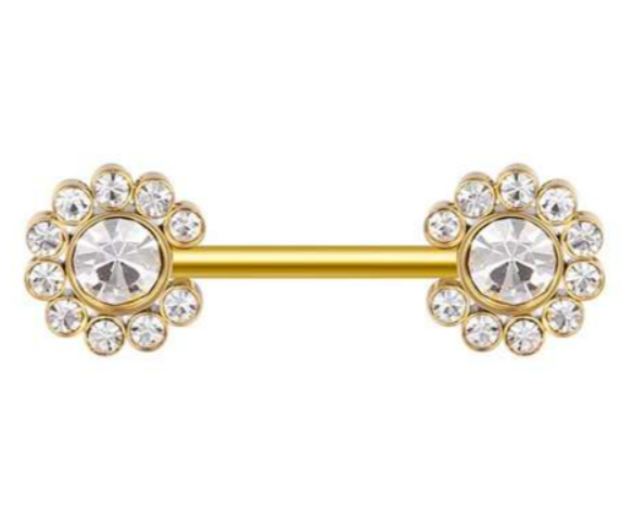 Tepel piercing rond motief bloem